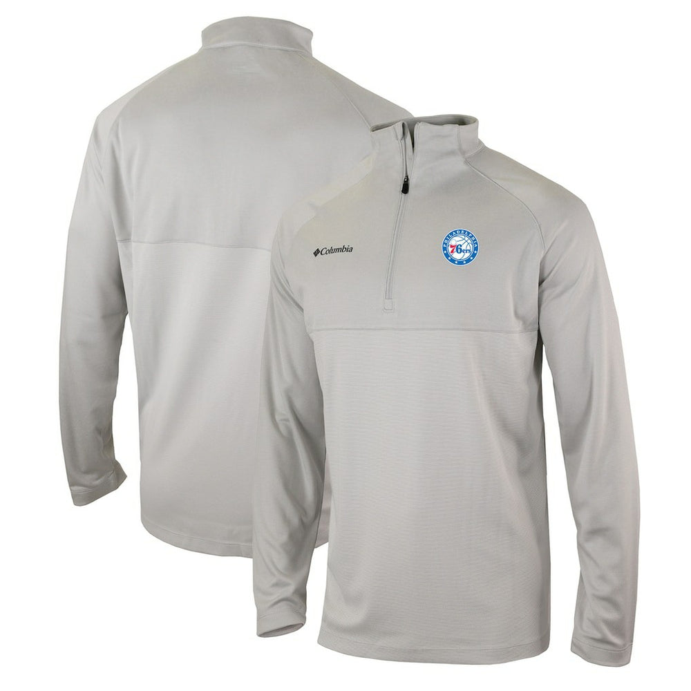 Philadelphia 76ers Omni-Wick Rockin' It Quarter-Zip Pullover Top Heather Gray - Columbia