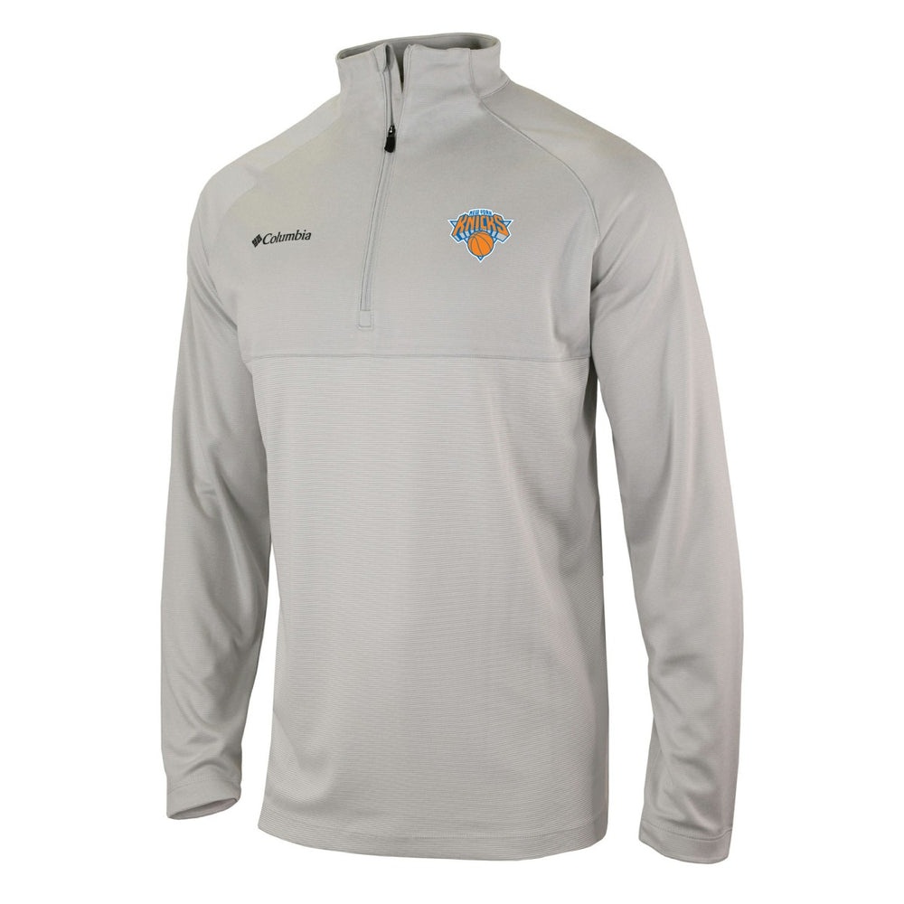 New York Knicks Omni-Wick Rockin' It Quarter-Zip Pullover Top Heather Gray - Columbia