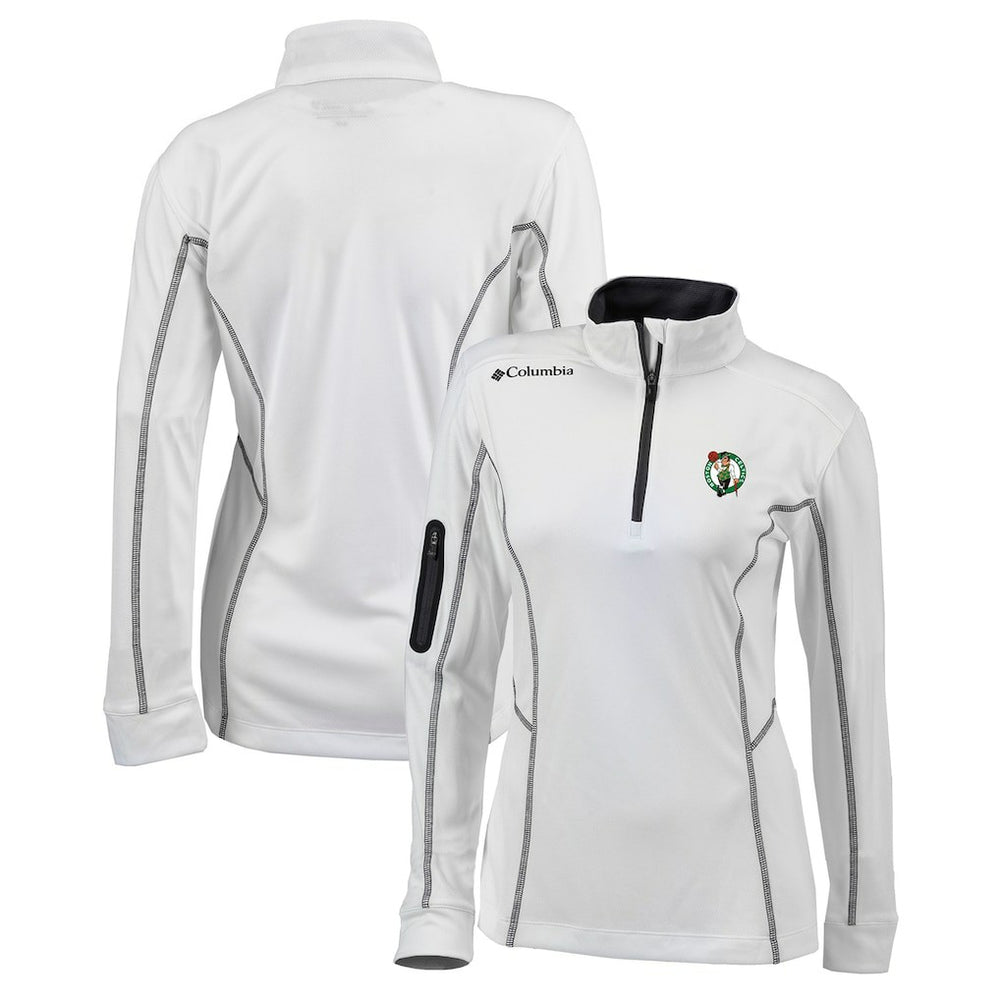 Boston Celtics Women's Omni-Wick Shotgun Quarter-Zip Pullover Top White - Columbia