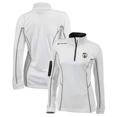 Boston Celtics Women's Omni-Wick Shotgun Quarter-Zip Pullover Top White - Columbia