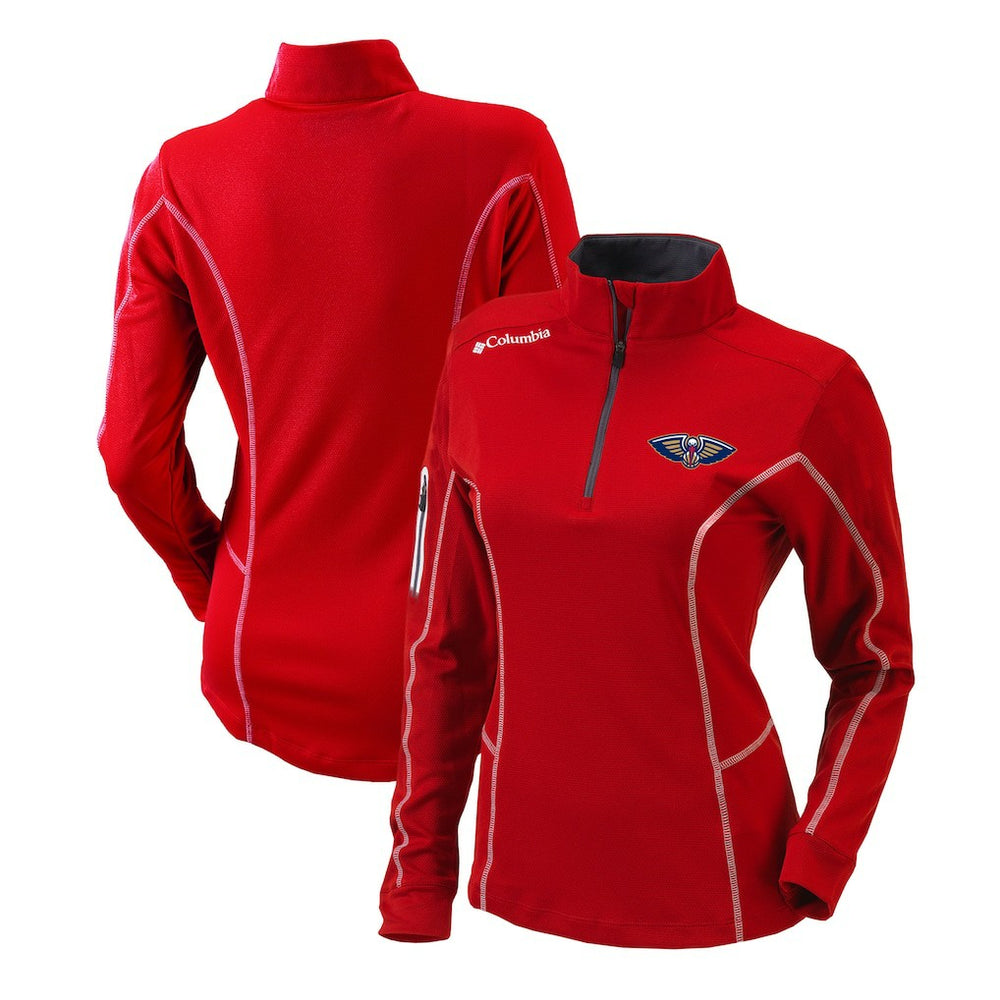 New Orleans Pelicans Women's Omni-Wick Shotgun Quarter-Zip Pullover Top Red - Columbia