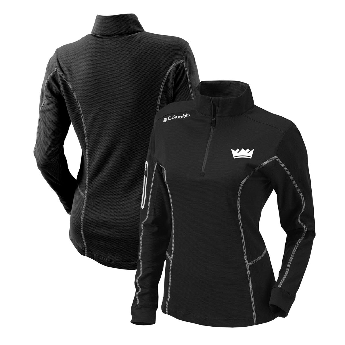 Sacramento Kings Women's Omni-Wick Shotgun Quarter-Zip Pullover Top Black - Columbia