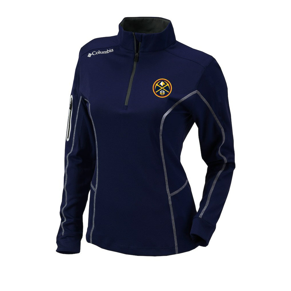 Denver Nuggets Women's Omni-Wick Shotgun Quarter-Zip Pullover Top Navy - Columbia