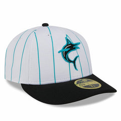 Miami Marlins New Era 2025 Batting Practice Low Profile 59FIFTY Fitted Hat - White Hats