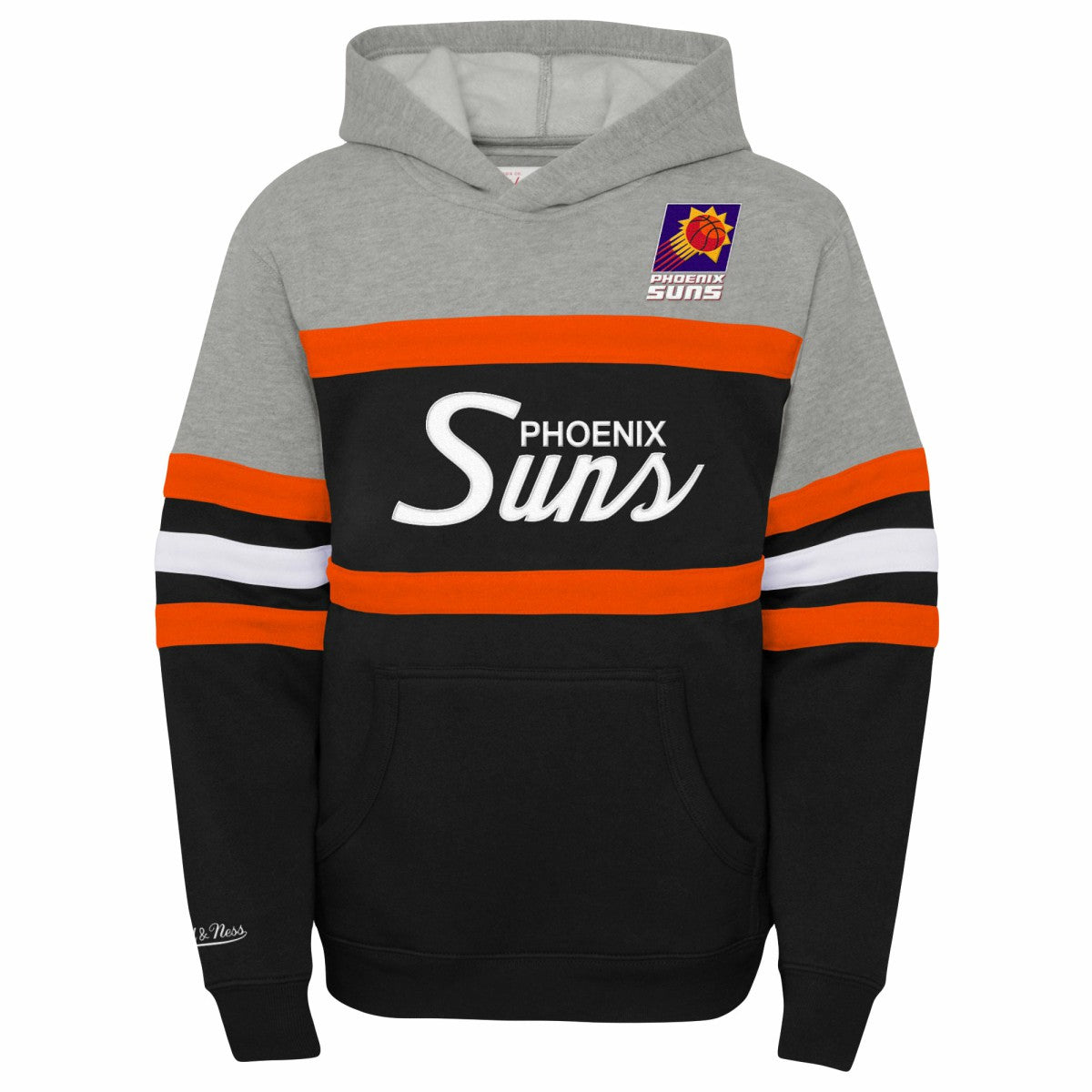 Phoenix Suns Youth Hardwood Classics Head Coach Pullover Hoodie Black/Heather Gray - Mitchell & Ness outlet