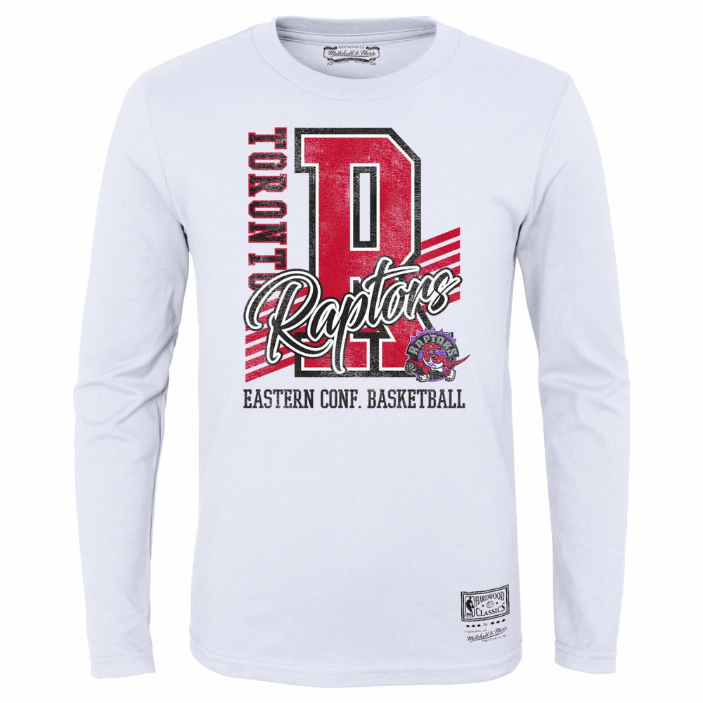 Toronto Raptors Youth Hardwood Classics Make The Cut Long Sleeve T-Shirt White - Mitchell & Ness