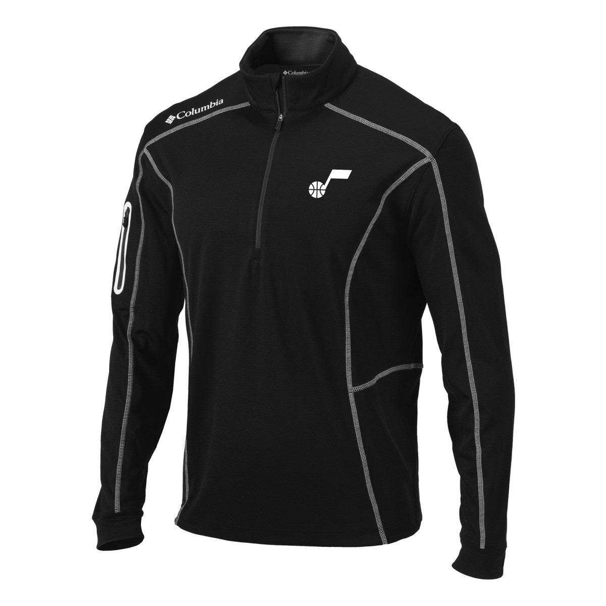 Utah Jazz Omni-Wick Shotgun Quarter-Zip Pullover Top Black - Columbia