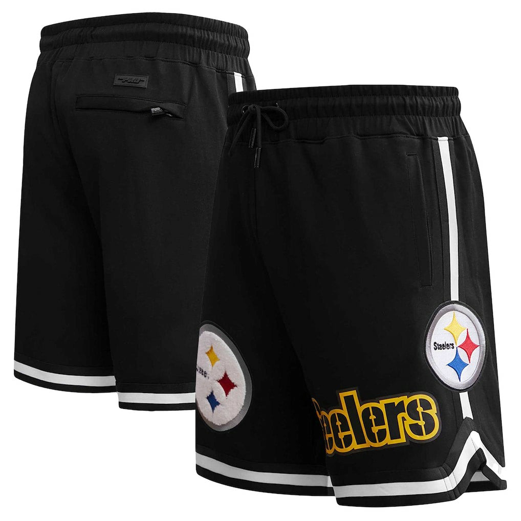 Pittsburgh Steelers Pro Standard Classic Chenille Shorts - Black Shorts