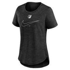 Baltimore Orioles Nike Women's Big Swoosh Tri-Blend Scoop Neck T-Shirt - Charcoal T-shirts
