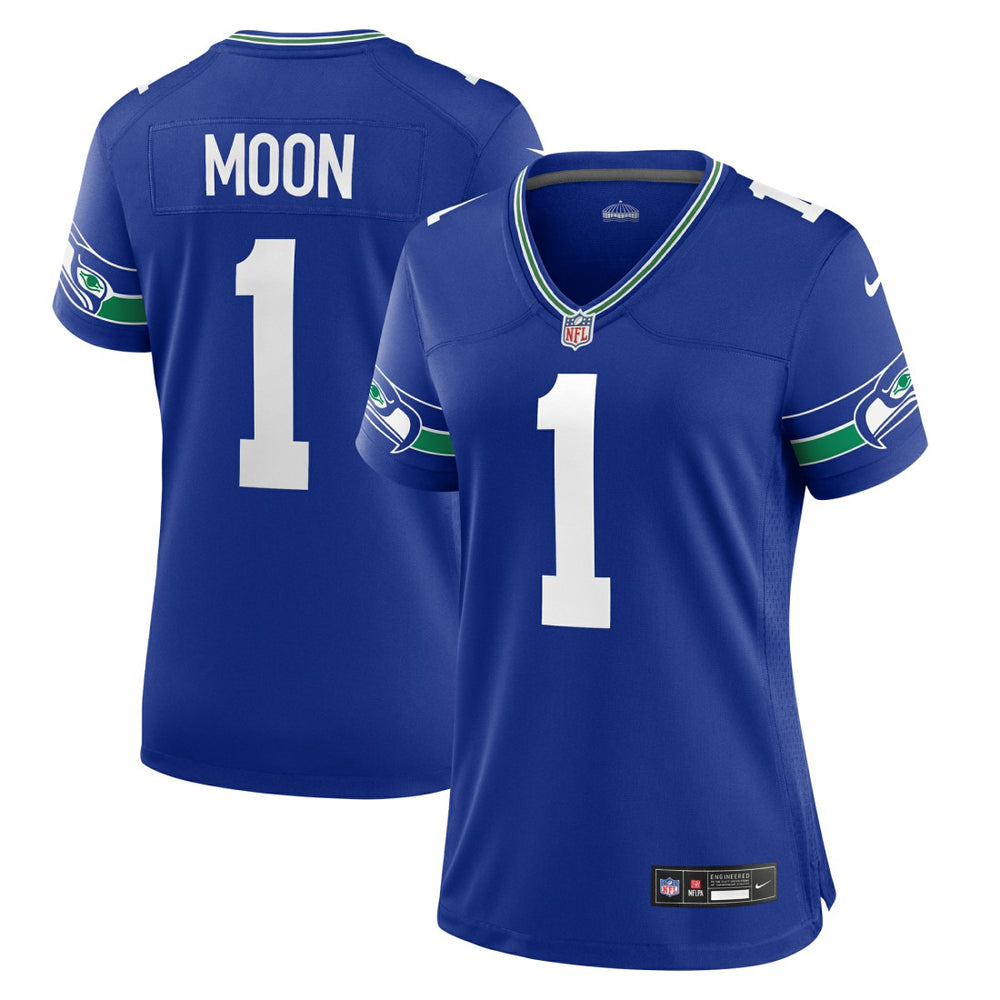 Warren Moon Seattle Seahawks Women's Throwback Retired Player Game Jersey - Royal Jerseys