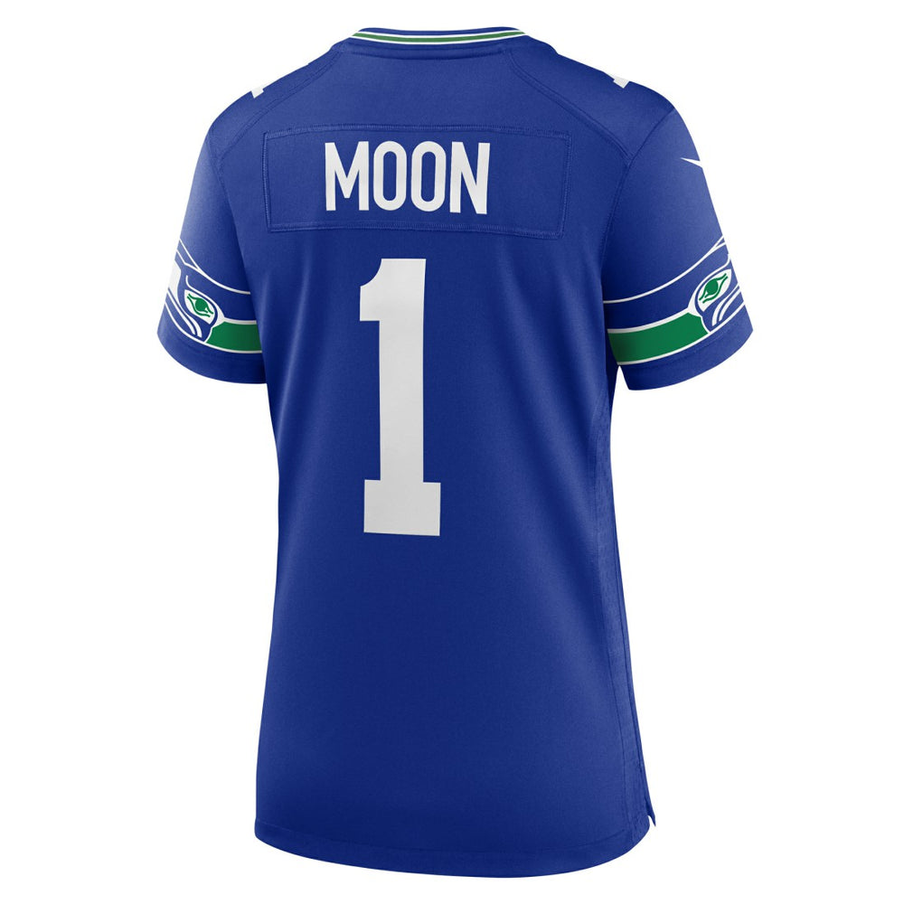 Warren Moon Seattle Seahawks Women's Throwback Retired Player Game Jersey - Royal Jerseys