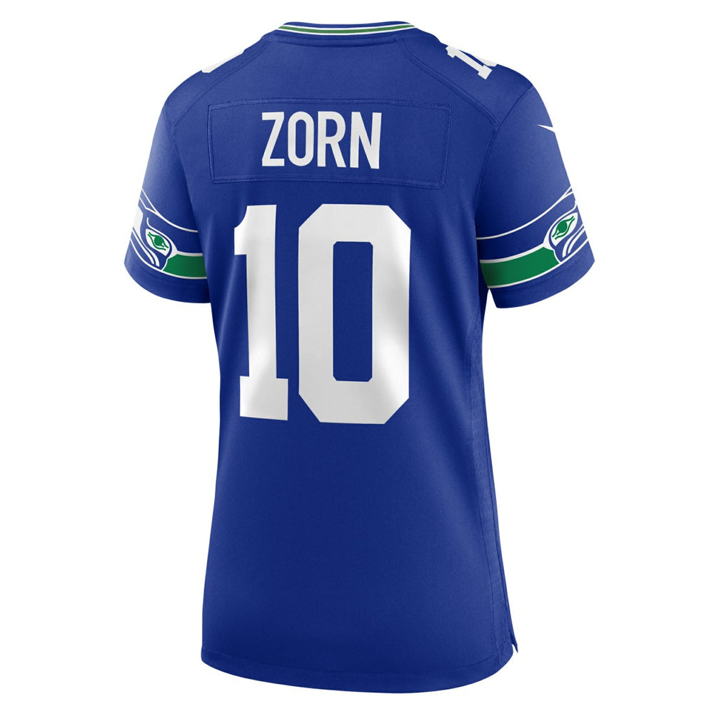 Jim Zorn Seattle Seahawks Women's Throwback Retired Player Game Jersey - Royal Jerseys