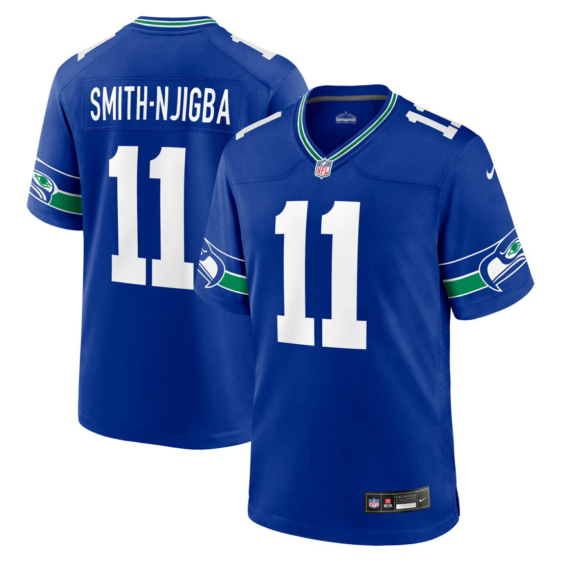 Jaxon Smith-Njigba Seattle Seahawks Throwback Player Game Jersey - Royal Jerseys