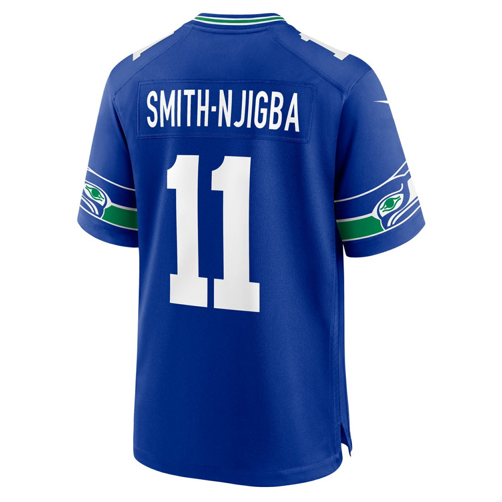 Jaxon Smith-Njigba Seattle Seahawks Throwback Player Game Jersey - Royal Jerseys