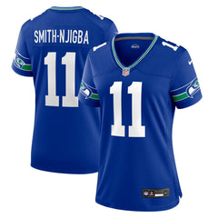 Jaxon Smith-Njigba Seattle Seahawks Women's Throwback Player Game Jersey - Royal Jerseys