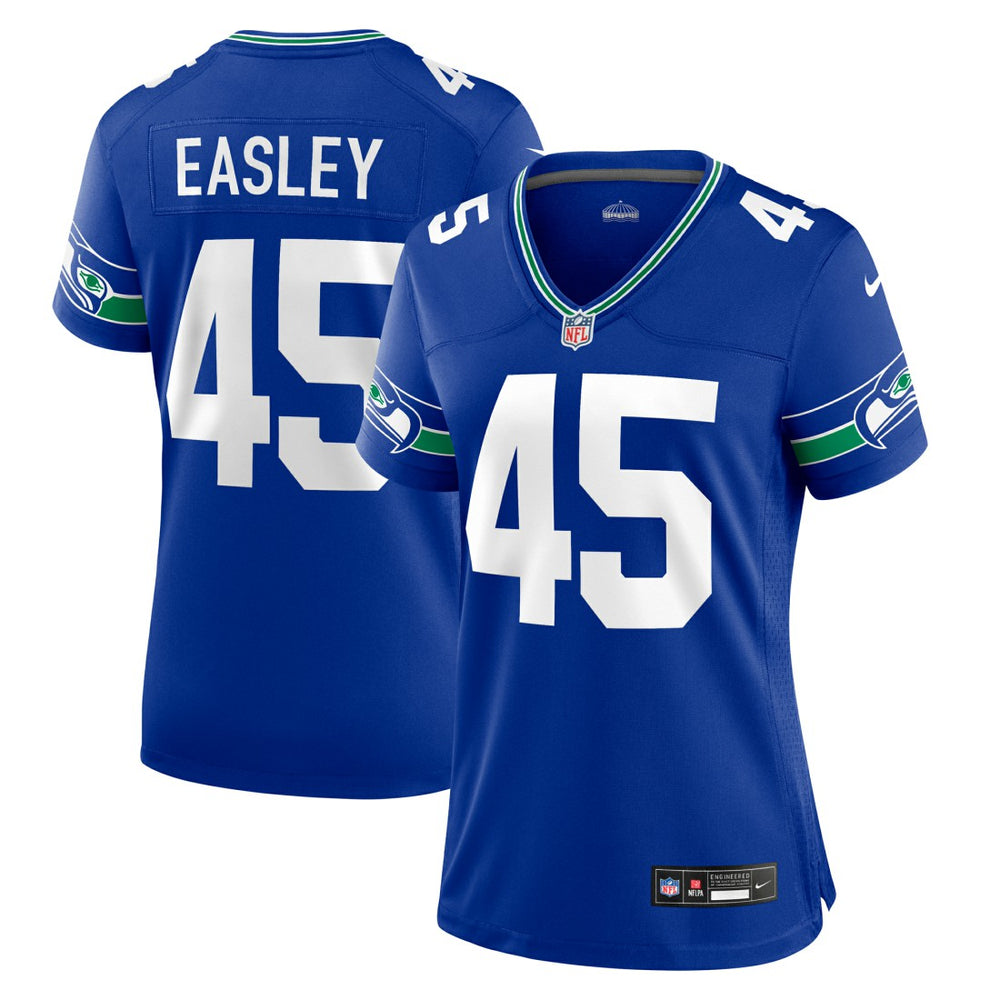 Kenny Easley Seattle Seahawks Women's Throwback Retired Player Game Jersey - Royal Jerseys