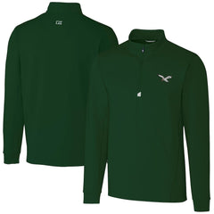 Philadelphia Eagles Cutter & Buck Traverse Stretch Quarter-Zip Pullover - Hunter Green Pullover