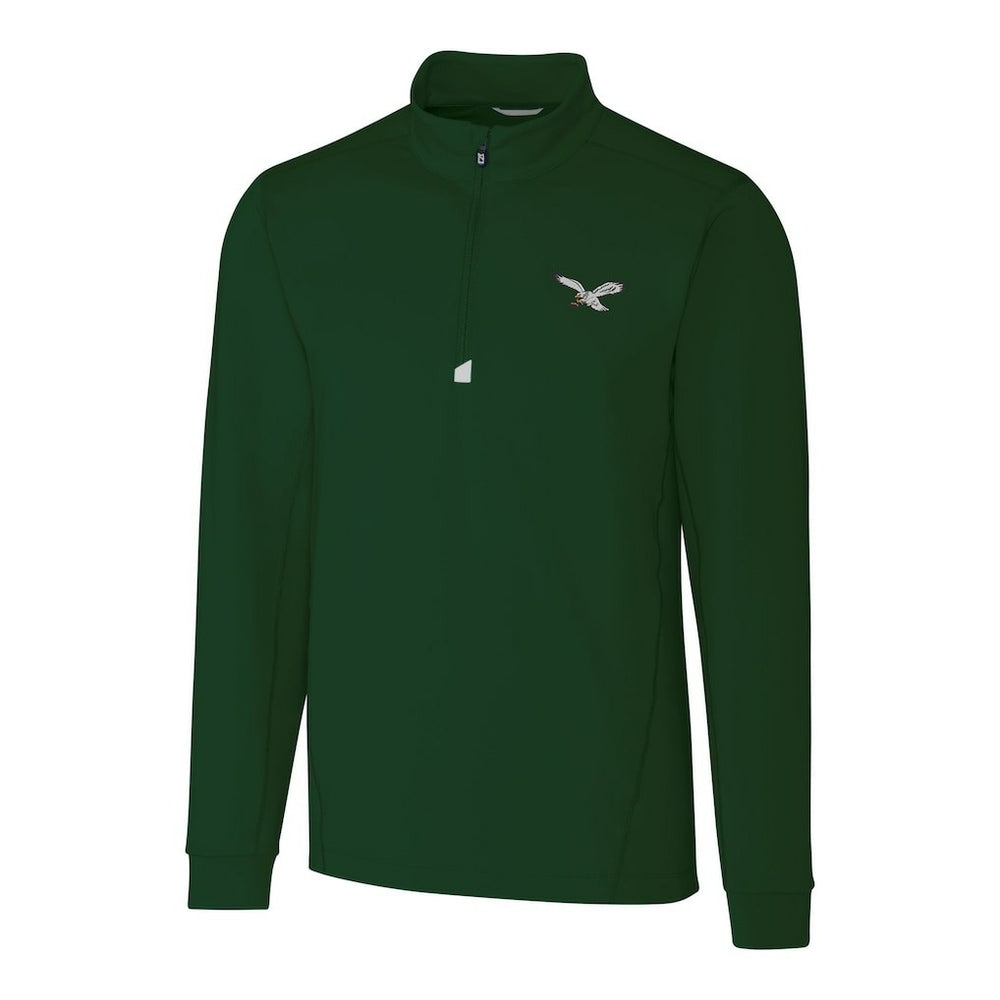 Philadelphia Eagles Cutter & Buck Traverse Stretch Quarter-Zip Pullover - Hunter Green Pullover
