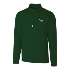 Philadelphia Eagles Cutter & Buck Traverse Stretch Quarter-Zip Pullover - Hunter Green Pullover