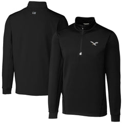 Philadelphia Eagles Cutter & Buck Traverse Stretch Quarter-Zip Pullover - Black Pullover