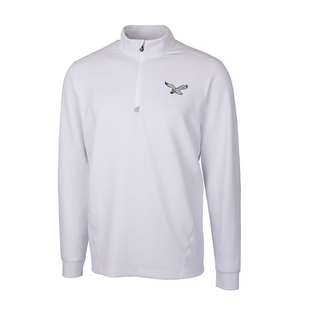 Philadelphia Eagles Cutter & Buck Traverse Stretch Quarter-Zip Pullover - White Pullover
