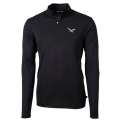 Philadelphia Eagles Cutter & Buck Virtue Eco Pique Recycled Quarter-Zip Pullover - Black Pullover