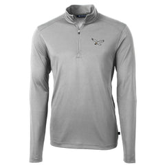 Philadelphia Eagles Cutter & Buck Virtue Eco Pique Recycled Quarter-Zip Pullover - Silver Pullover
