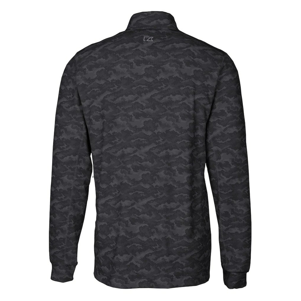 Philadelphia Eagles Cutter & Buck Traverse Camo Print Stretch Quarter-Zip Pullover - Black Pullover