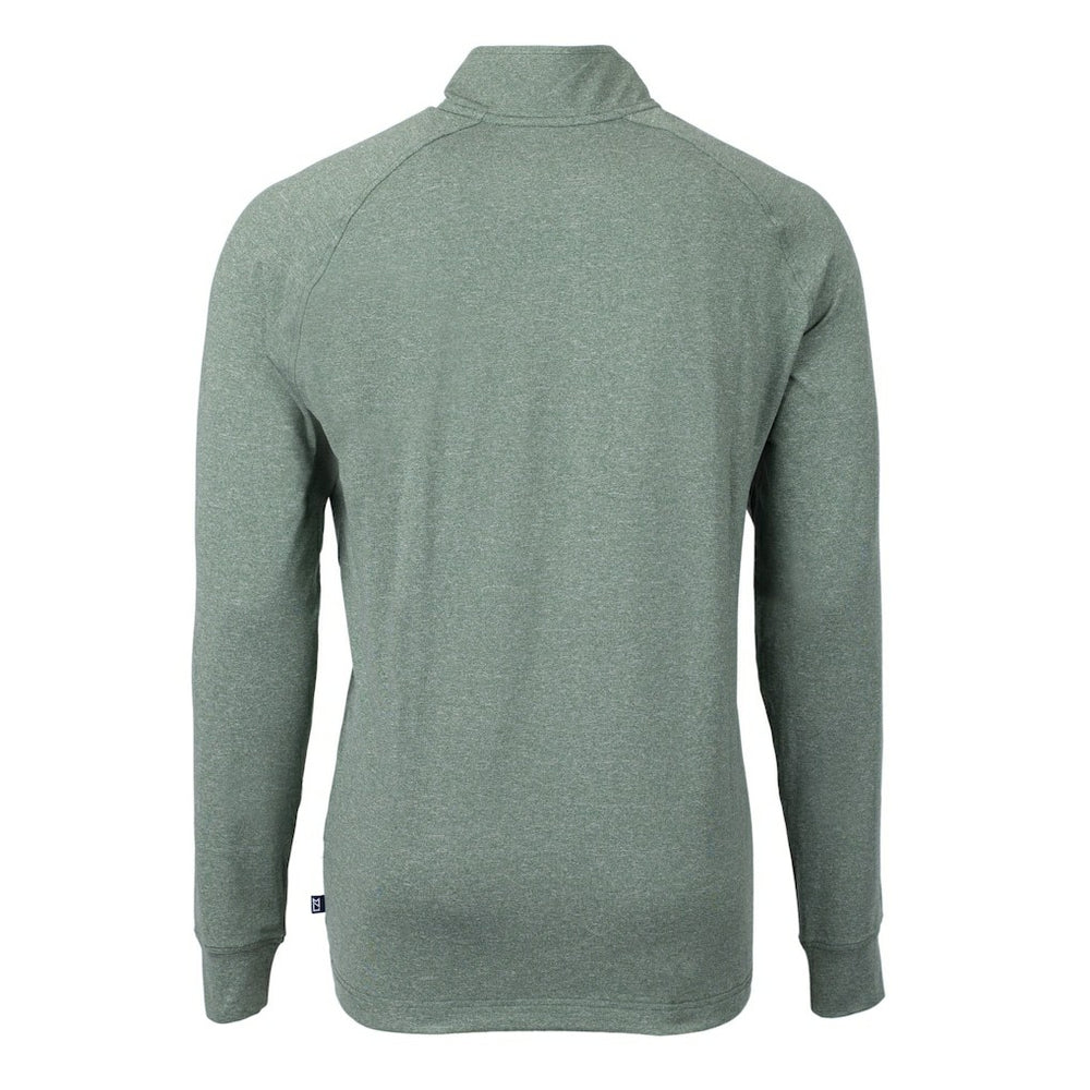 Philadelphia Eagles Cutter & Buck Adapt Eco Knit Heathered Recycled Quarter-Zip Pullover - Heather Green Pullover