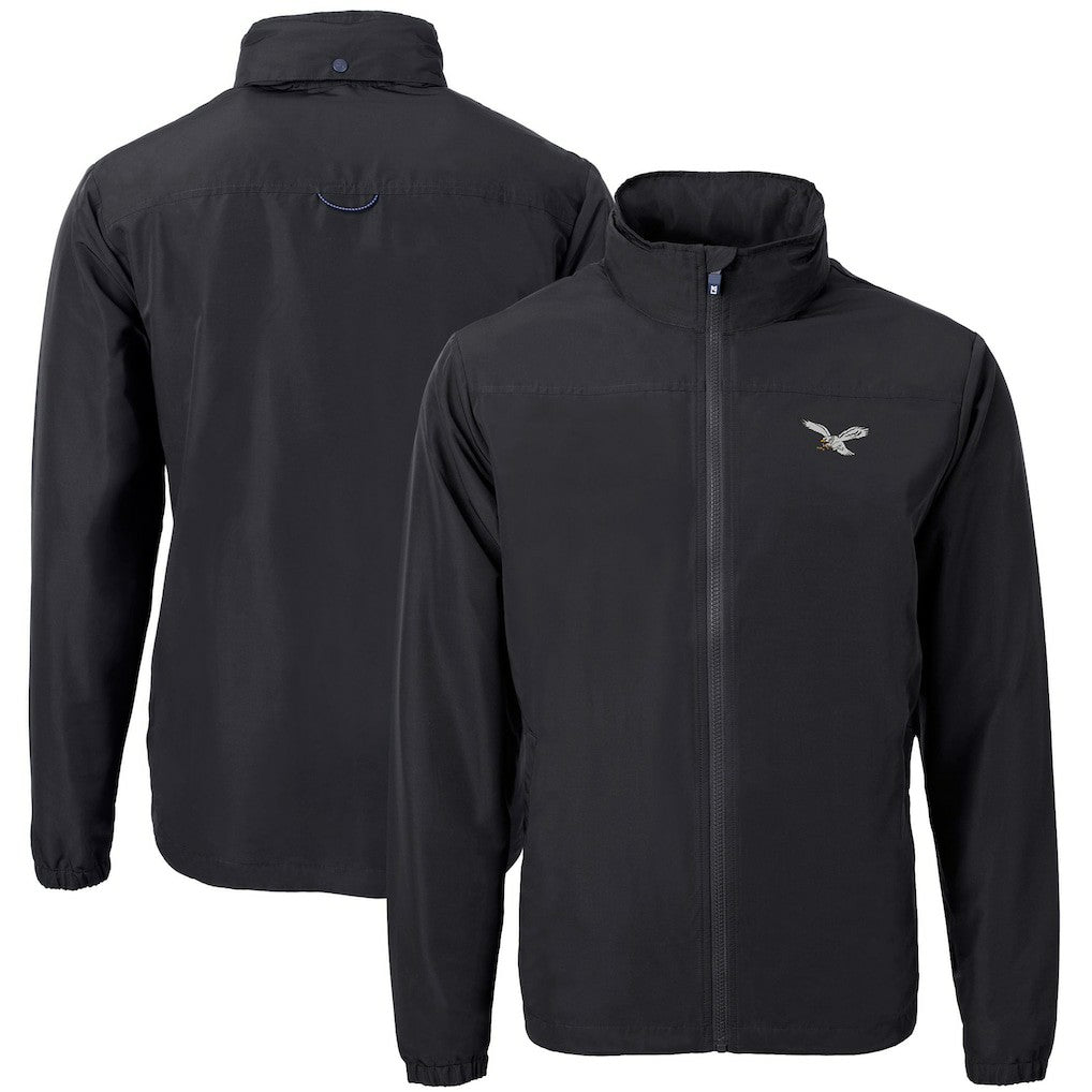 Philadelphia Eagles Cutter & Buck Charter Eco Recycled Full-Zip Jacket - Black Jackets