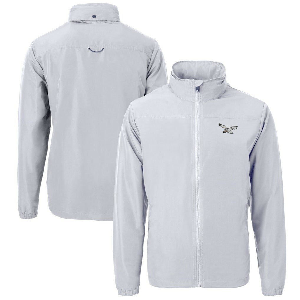 Philadelphia Eagles Cutter & Buck Charter Eco Recycled Full-Zip Jacket - Silver Jackets