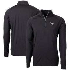 Philadelphia Eagles Cutter & Buck Eco Knit Stretch Recycled Quarter-Zip Pullover - Black Pullover