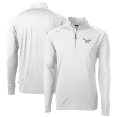 Philadelphia Eagles Cutter & Buck Eco Knit Stretch Recycled Quarter-Zip Pullover - White Pullover