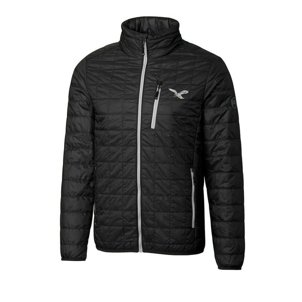 Philadelphia Eagles Cutter & Buck Rainier PrimaLoft Eco Insulated Full-Zip Puffer Jacket - Black Jackets