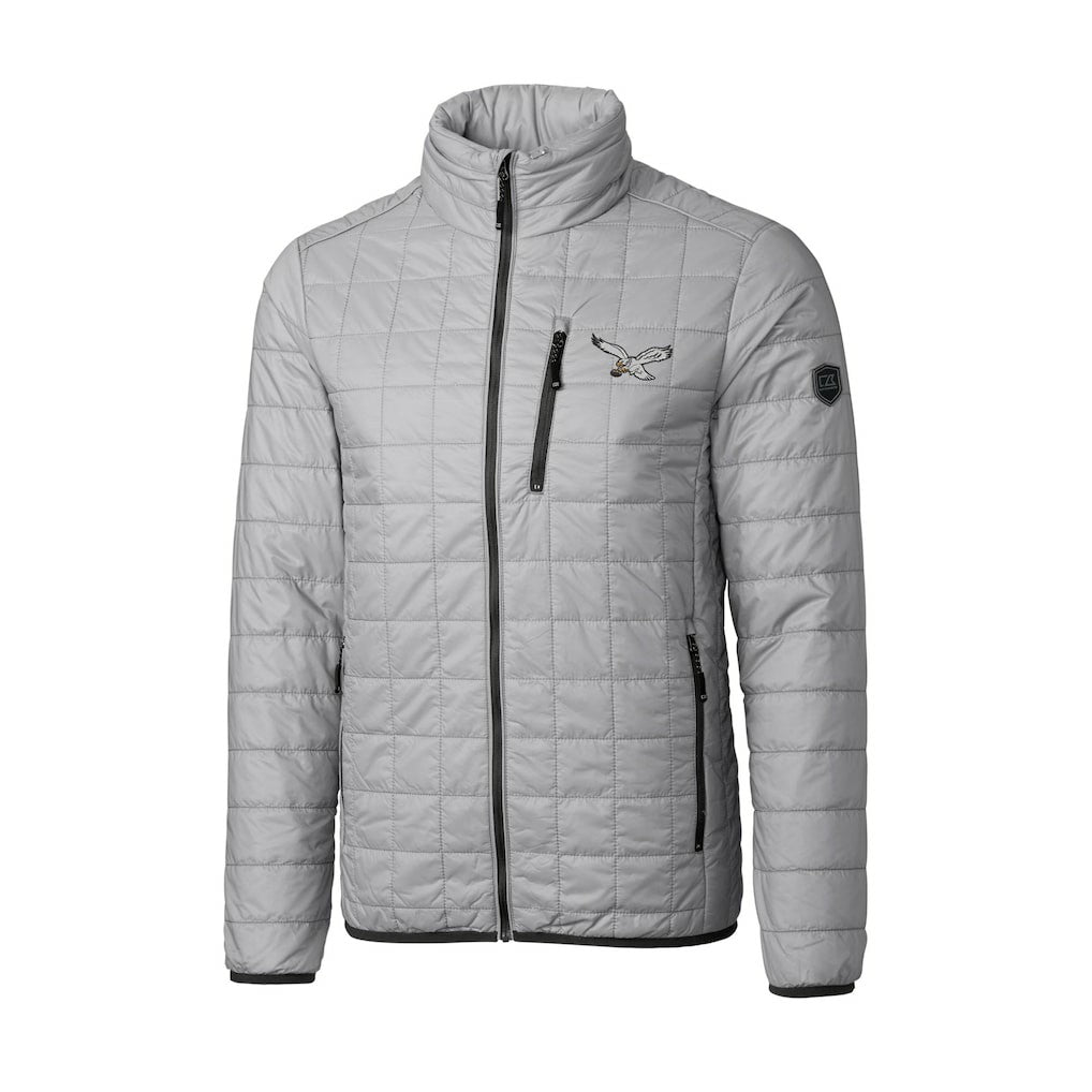 Philadelphia Eagles Cutter & Buck Rainier PrimaLoft Eco Insulated Full-Zip Puffer Jacket - Silver Jackets