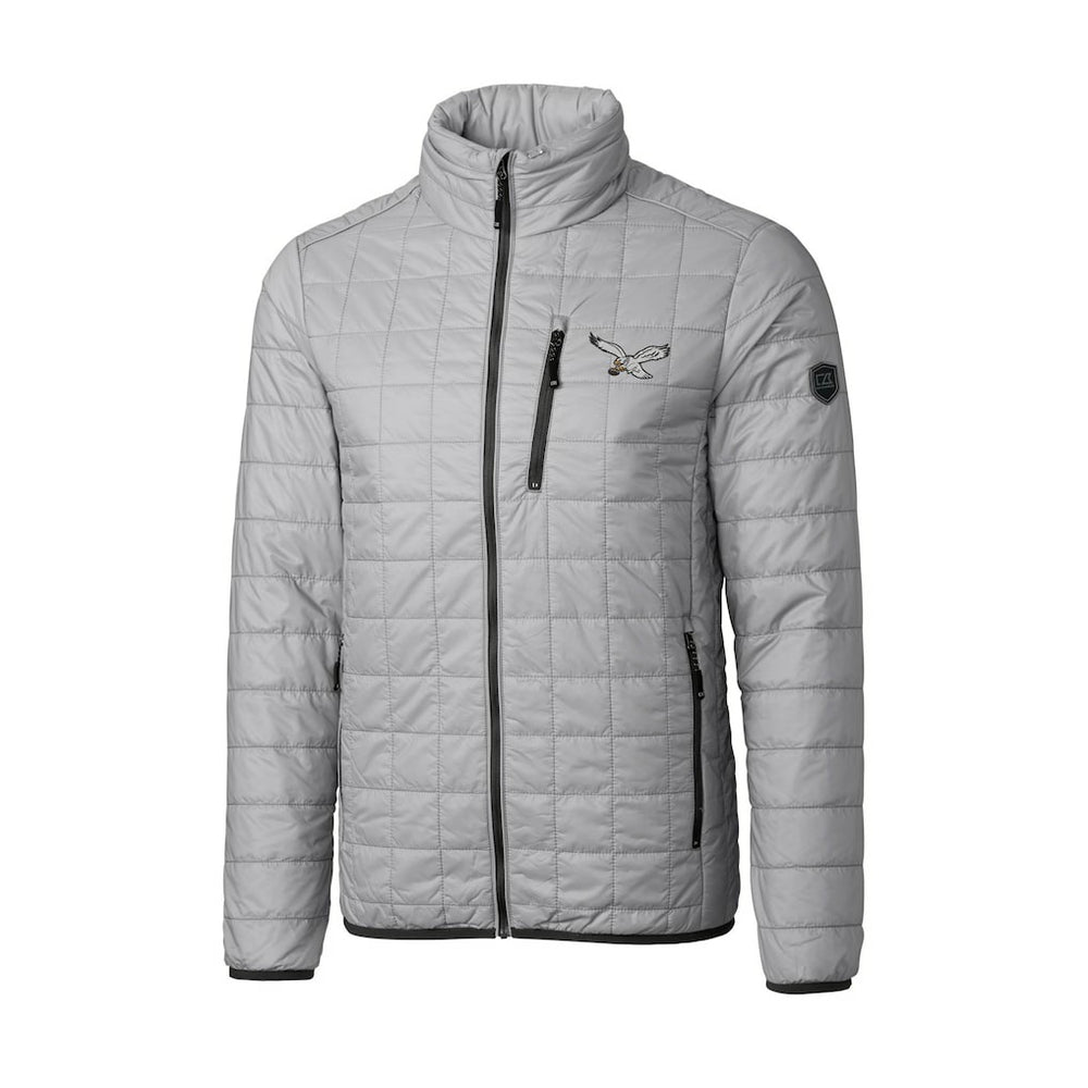 Philadelphia Eagles Cutter & Buck Rainier PrimaLoft Eco Insulated Full-Zip Puffer Jacket - Silver Jackets