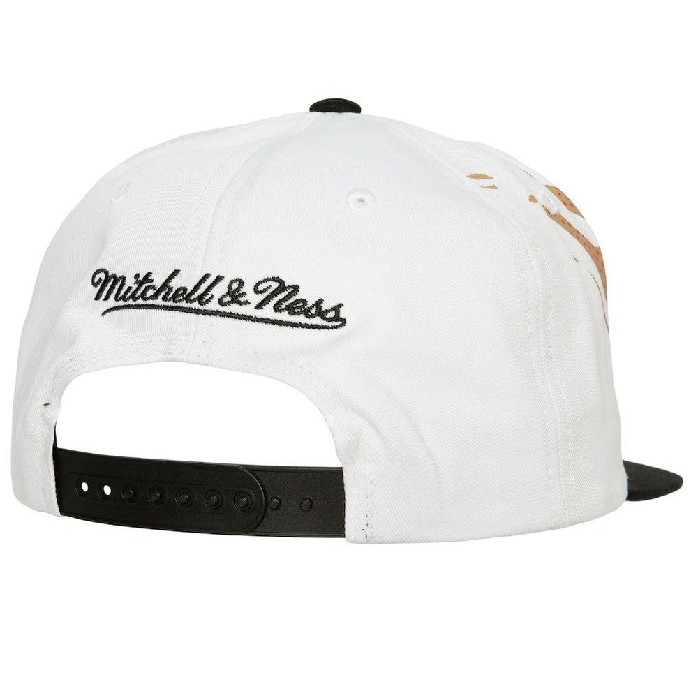 Philadelphia 76ers Hot Fire Snapback Hat White - Mitchell & Ness