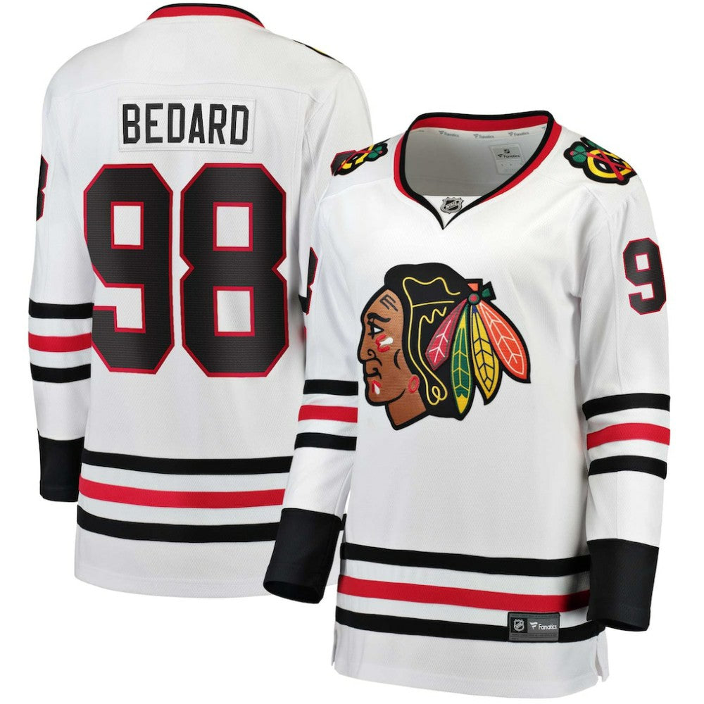 Connor Bedard Chicago Blackhawks Fanatics Women's Away Breakaway Jersey - White | US 200398905
