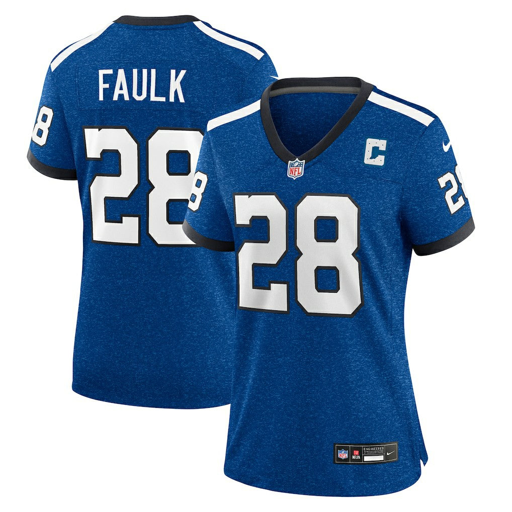 Marshall Faulk Indianapolis Colts Women's Indiana Nights Alternate Game Jersey - Royal Jerseys