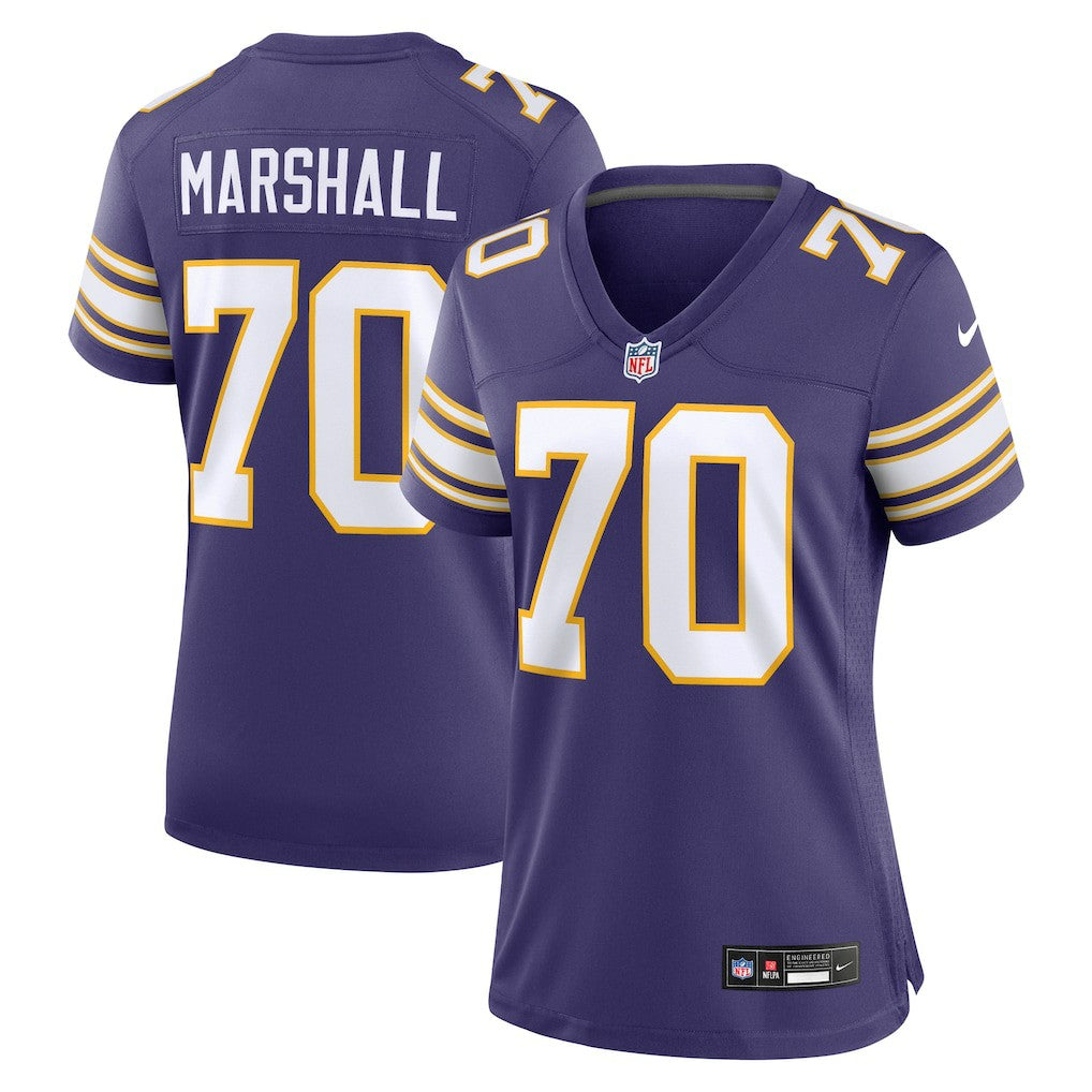 Jim Marshall Minnesota Vikings Women's Classic Retired Player Jersey - Purple Jerseys