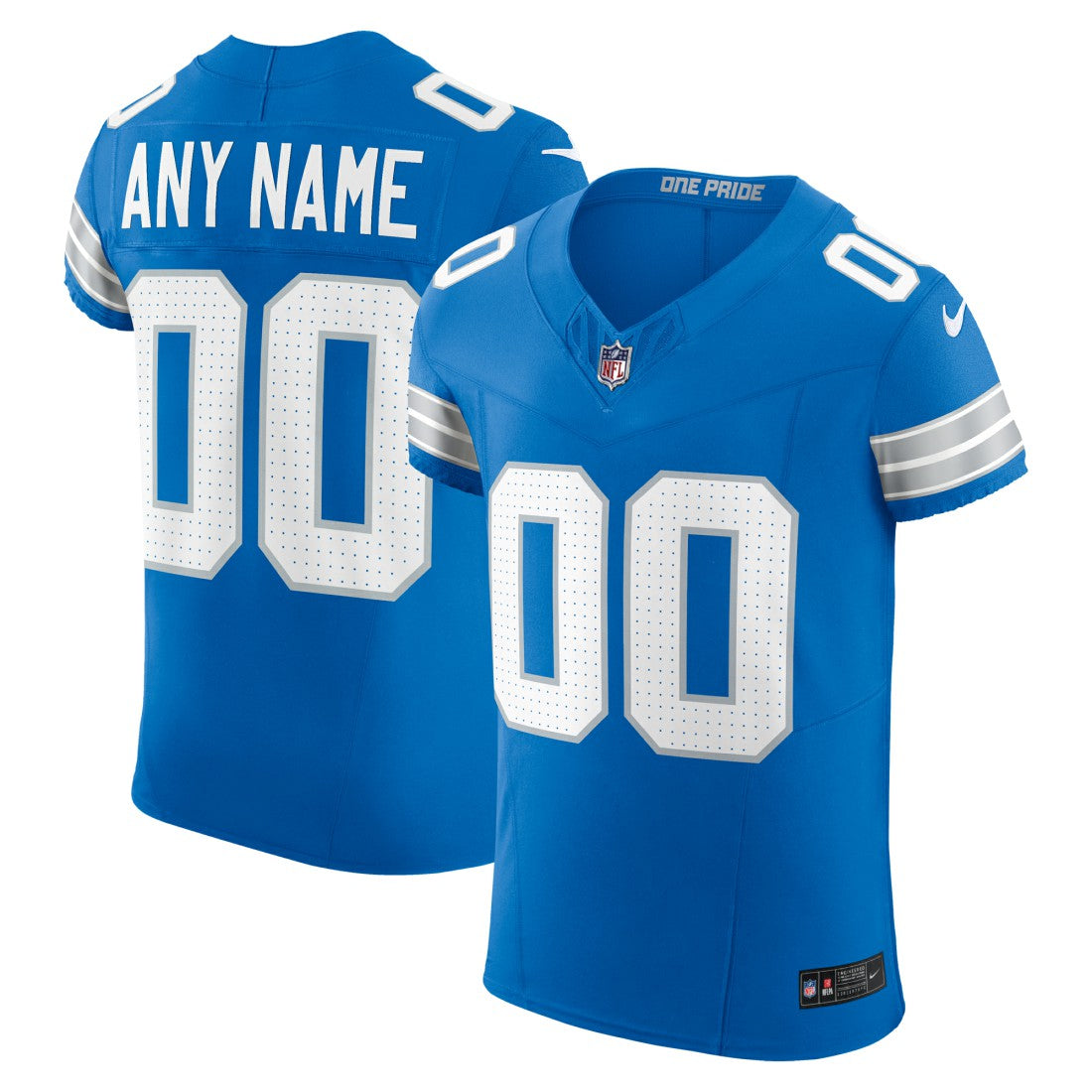 Detroit Lions Team Vapor F.U.S.E. Elite Custom Jersey - Blue Jerseys