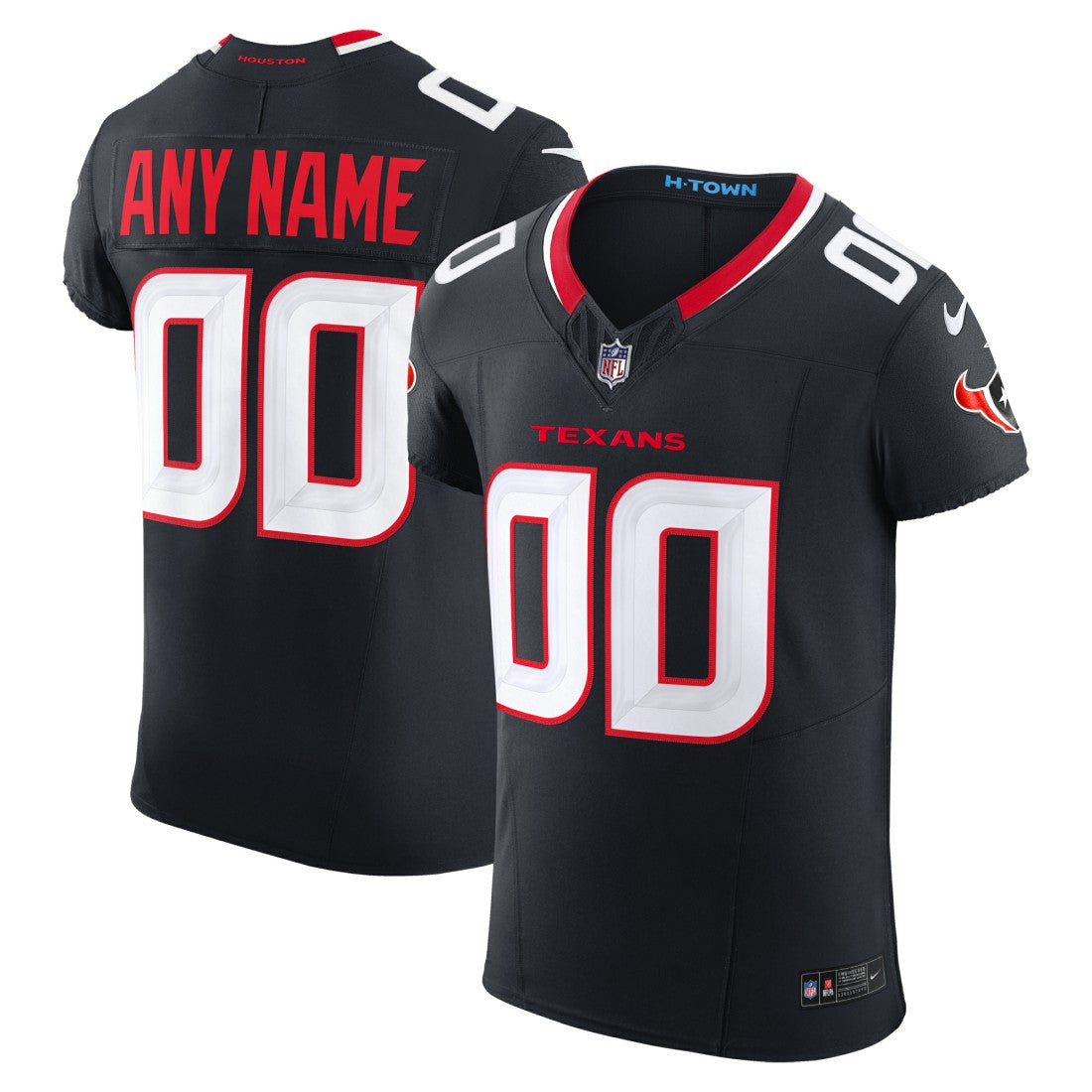 Houston Texans Team Vapor F.U.S.E. Elite Custom Jersey - Navy Jerseys