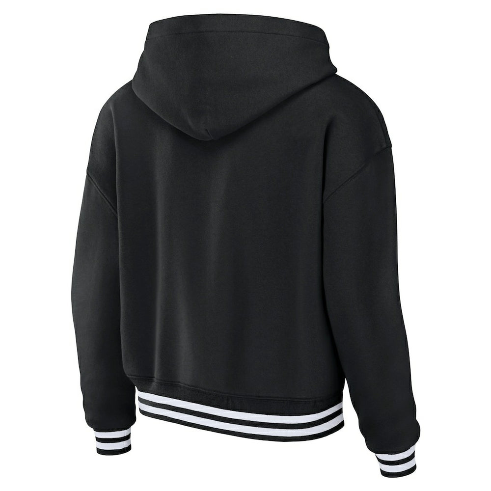 Las Vegas Raiders WEAR by Erin Andrews Women's Lace-Up Pullover Hoodie - Black Hoodies
