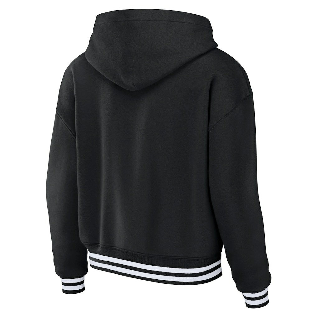 Miami Dolphins WEAR by Erin Andrews Women's Lace-Up Pullover Hoodie - Black Hoodies