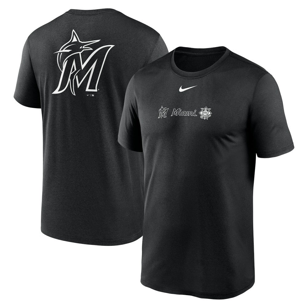 Miami Marlins Nike Fashion Over Shoulder Logo Legend T-Shirt - Black T-shirts