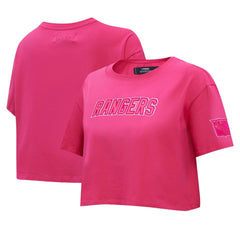 New York Rangers Pro Standard Women's Triple Pink Cropped Boxy T-Shirt | US 200410509