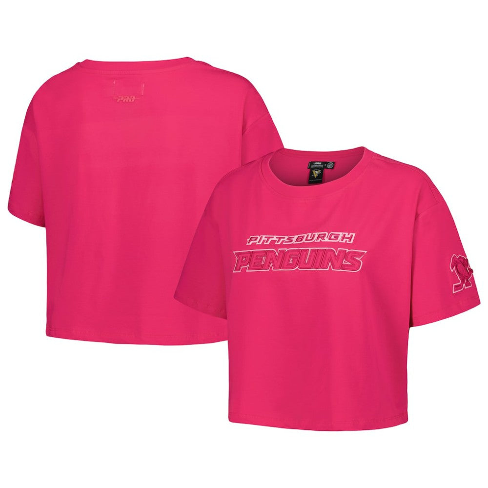 Pittsburgh Penguins Pro Standard Women's Triple Pink Cropped Boxy T-Shirt | US 200410510