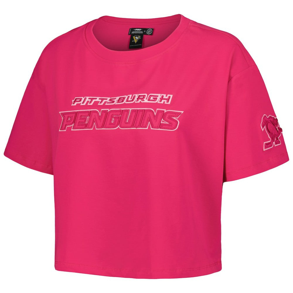 Pittsburgh Penguins Pro Standard Women's Triple Pink Cropped Boxy T-Shirt | US 200410510