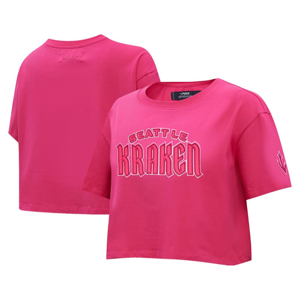Seattle Kraken Pro Standard Women's Triple Pink Cropped Boxy T-Shirt | US 200410513
