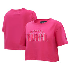 Seattle Kraken Pro Standard Women's Triple Pink Cropped Boxy T-Shirt | US 200410513